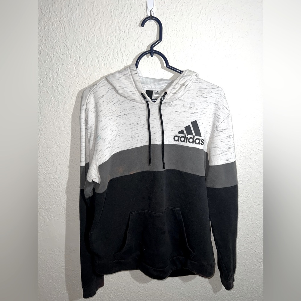 Adidas black/grey/white hoodie. Men’s size S.